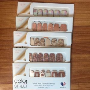 Lot of 5 Color Street Nail Strips